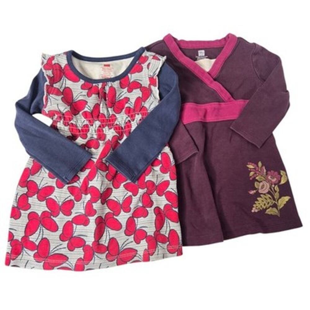 Bundle Tea Collection Girl 12-18M Dresses Fall Winter Long Sleeves Butterfly